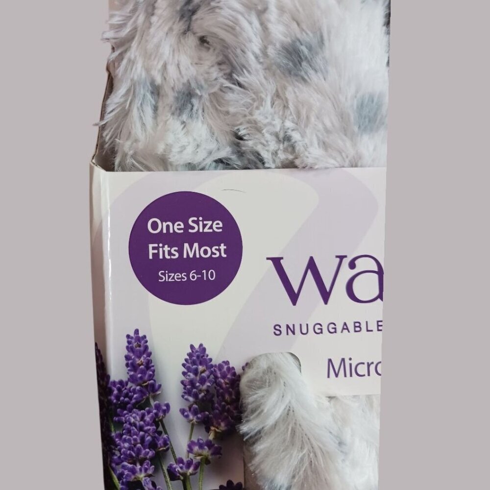 Warmies Microwavable Snowy Slippers Lavender Scented Relaxing Wth/Gray OS 6-10 - Picture 7 of 7